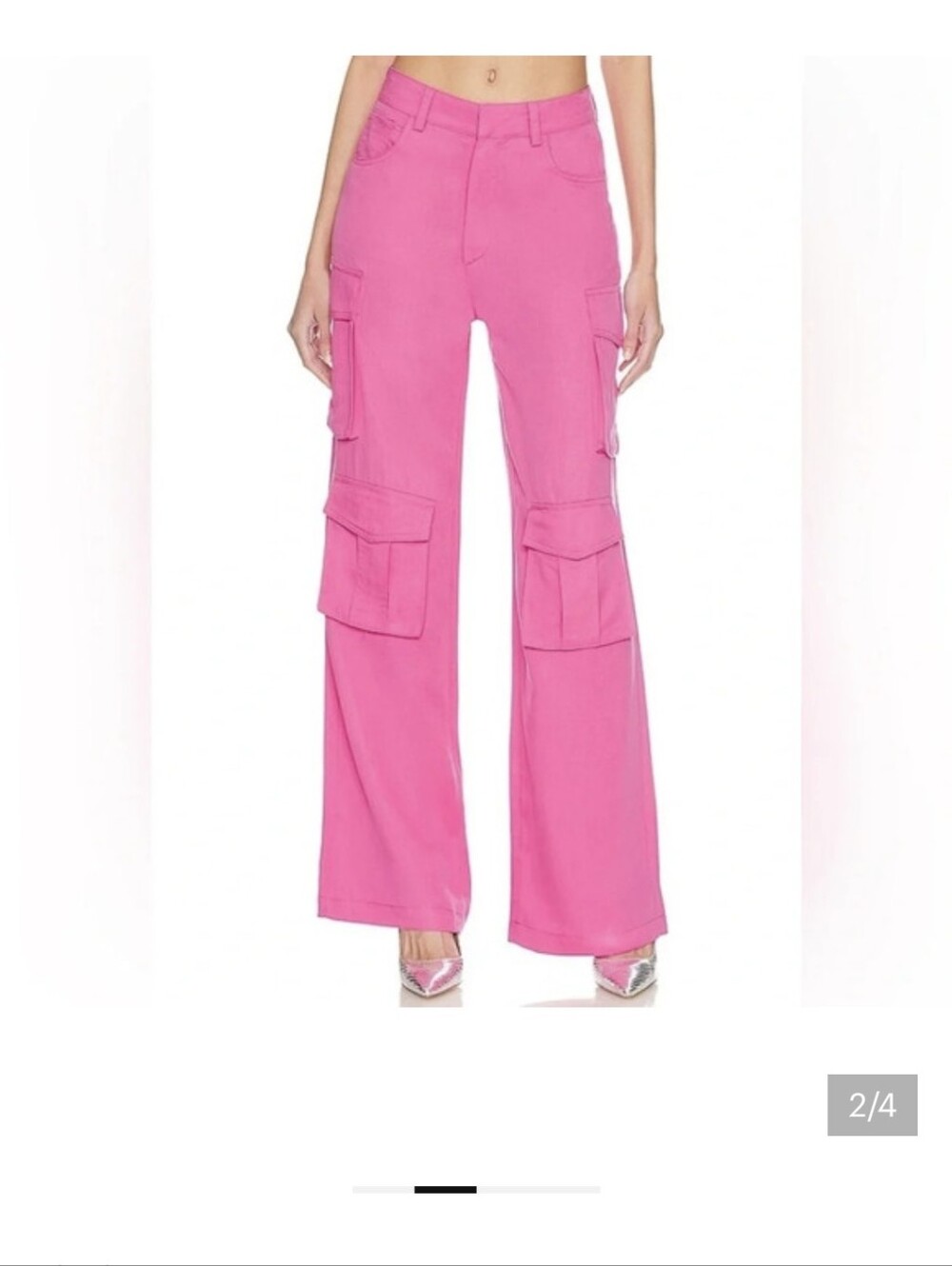 New  BLANK NYC The Franklin High Waist Cargo Pants in Hot Pink Sz 25 NWOT $98 - Picture 2 of 4